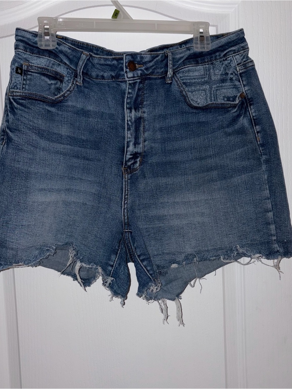 Judy Blue Distressed Medium Blue Denim Cutoff Shorts Size 3X